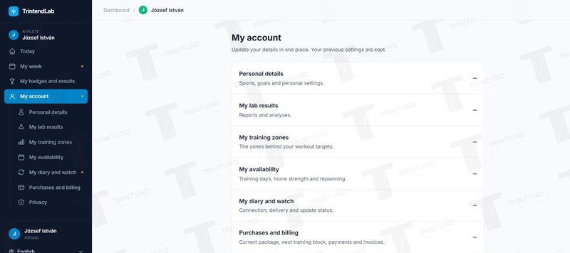 My account: every setting in one place